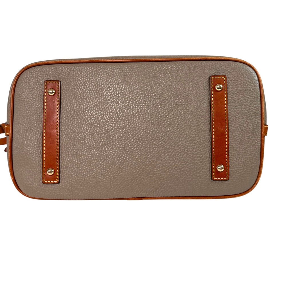 Dooney & Bourke Pebbled Leather Domed Satchel Taupe Brown Large Crossbody‎ Bag - Picture 11 of 15